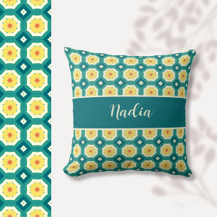 Custom Yellow Green marokkanisches Muster Kissen