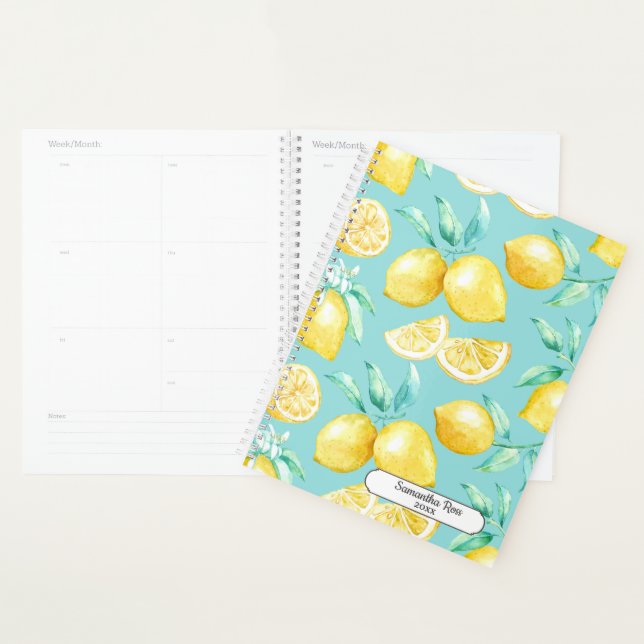 Custom Yellow Lemons Light Blue Planer (Anzeige)