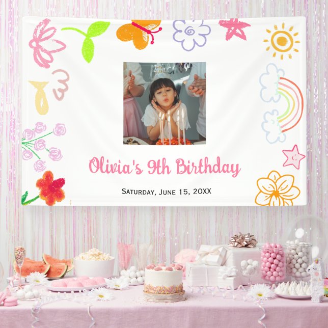 Custom Yellow Lila Birthday Banner (Party)