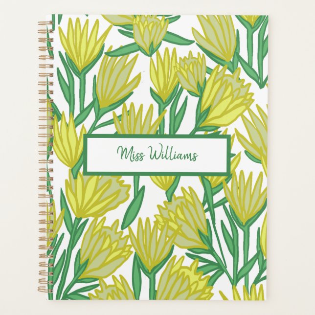 Custom Yellow Original Art Blumendesign Planer (Vorderseite)