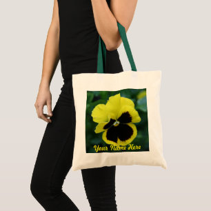 Custom Yellow Pansy Blume Tragetasche