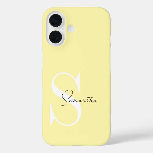 Custom Yellow Pastel iPhone Case mit Monogram (Rückseite)