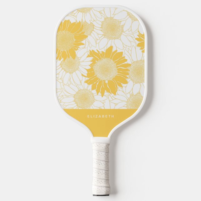 Custom Yellow Sunflower Pickleball Schläger (Vorderseite)
