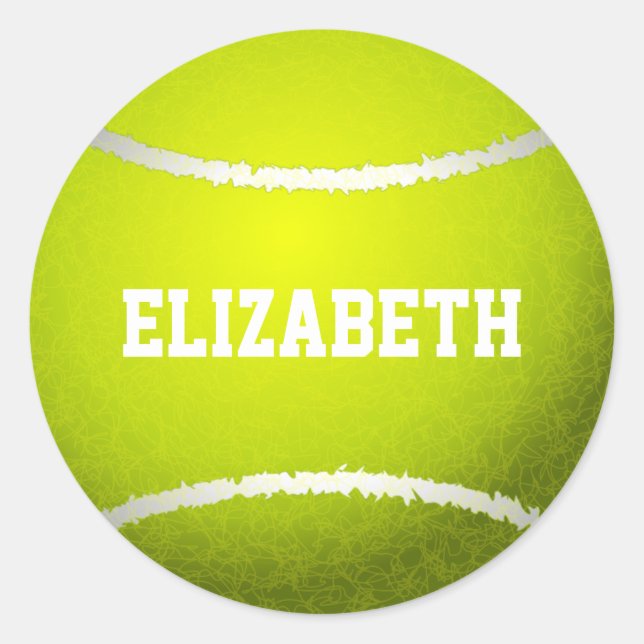 Custom Yellow Tennis Ball Runder Aufkleber (Vorderseite)