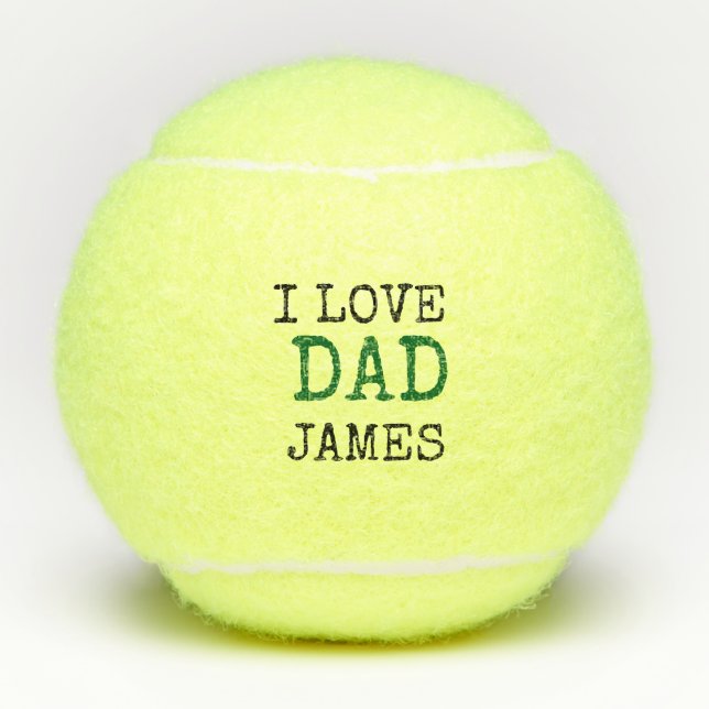 Custom yellow tennis balls with name Father's  Tennisbälle (Vorderseite)