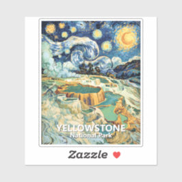 Custom Yellowstone Mammoth Hot Springs Van Gogh Aufkleber