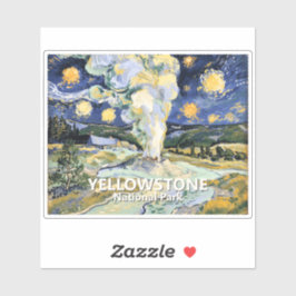Custom Yellowstone Old Faithful Geyser Art Vintage Aufkleber