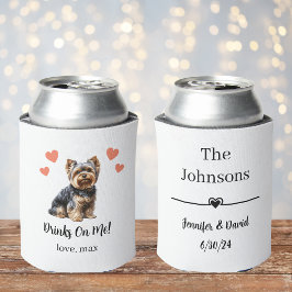 Custom Yorkie Pet Wedding Can Cooler Dosenkühler