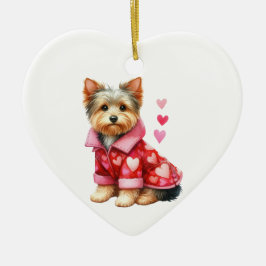 Custom Yorkshire Terrier Dog Valentine Keramik Ornament