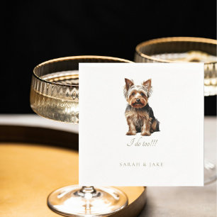 Custom Yorkshire Terrier Pet Wedding Serviette