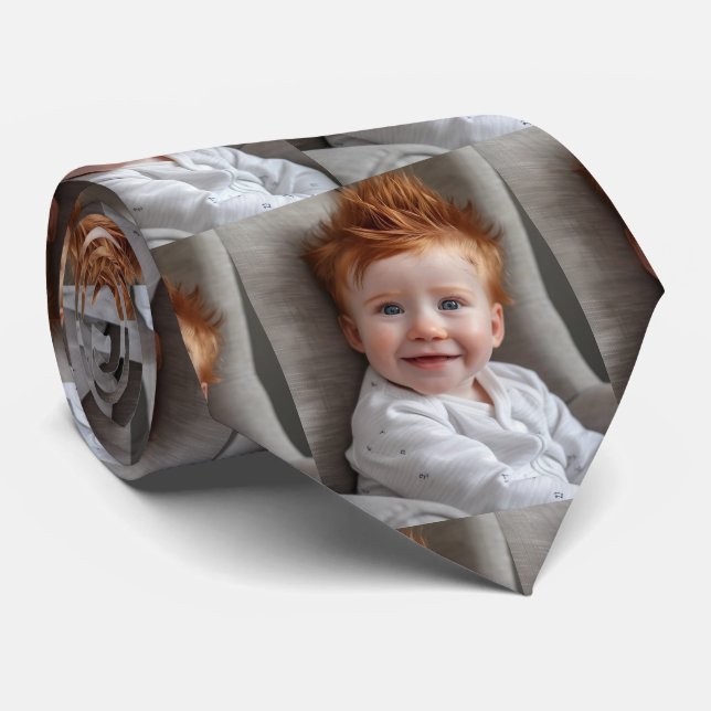 Custom Your Baby Family Neck Tie Krawatte (Gerollt)
