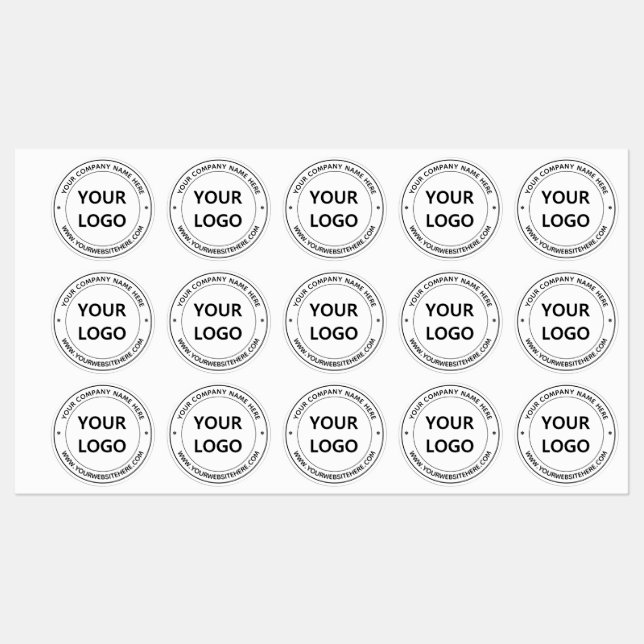 Custom Your Business Logo and Text Round Labels Etiketten (Blatt)