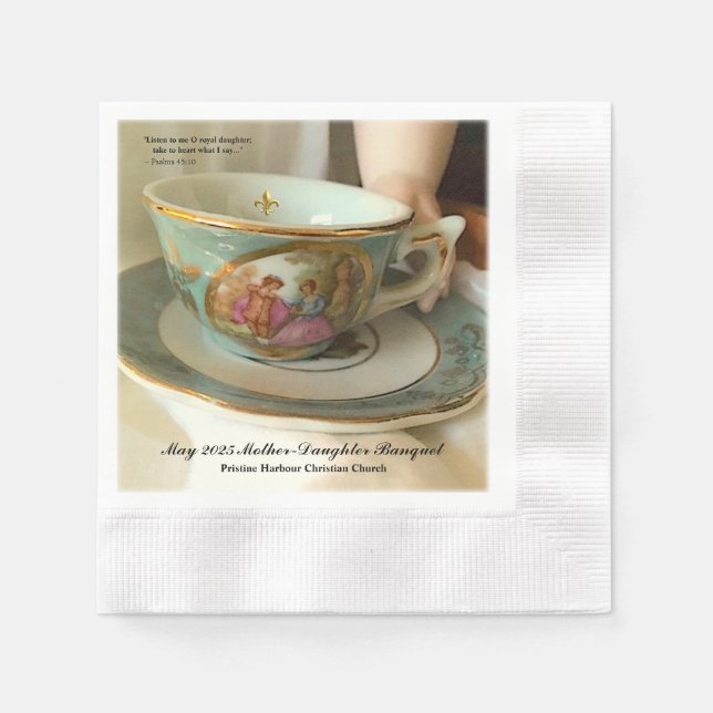 Custom [Your Event] French Teacup Beverage Napkins Serviette (Vorderseite)