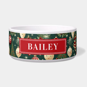Custom Your Hund Name Weihnachten Rote Grüne Haust Napf