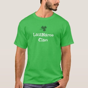 Custom Your Irish Clan Kleeblatt T - Shirt - Erwac