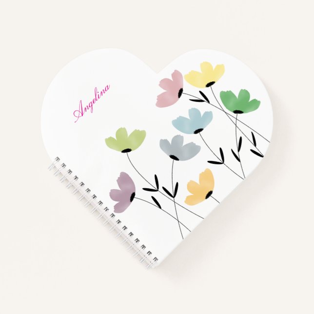 custom your name & initial with wildflowers notizbuch (Vorderseite)