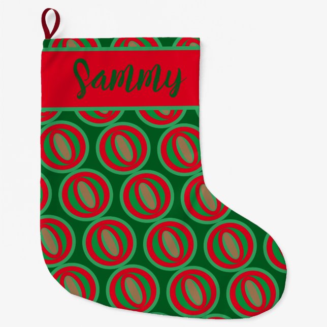 Custom "Your Name" Weihnachts-Strumpf Großer Weihnachtsstrumpf (Vorderseite)