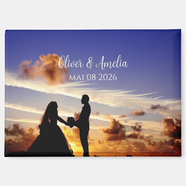 custom your photo personalized name wedding magnet (Recto)