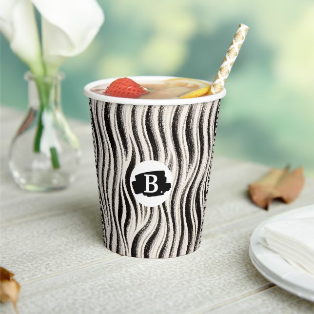 Custom Zebra Paper Cup - Personalisiertes Party Pappbecher (In Situ)