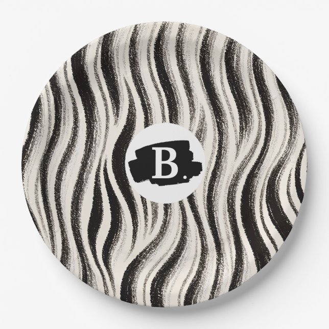 Custom Zebra Paper Plate - Personalisiert Pappteller (Vorderseite)