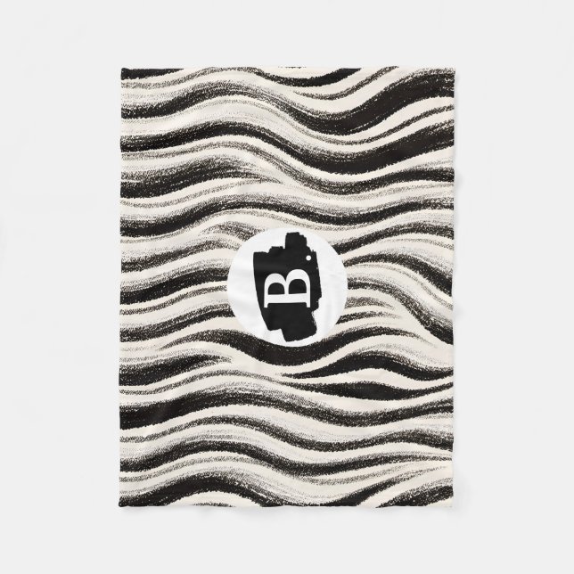 Custom Zebra Stripe Fleece Blanket - Personalisier (Vorderseite)