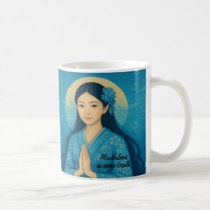 Custom Zen Meditation Art Mindfulness Yoga Blue Kaffeetasse