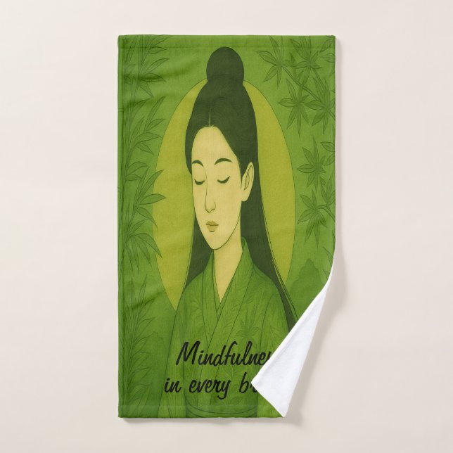 Custom Zen Yoga Meditation Mindfullness Green Handtuch (Handtuch)