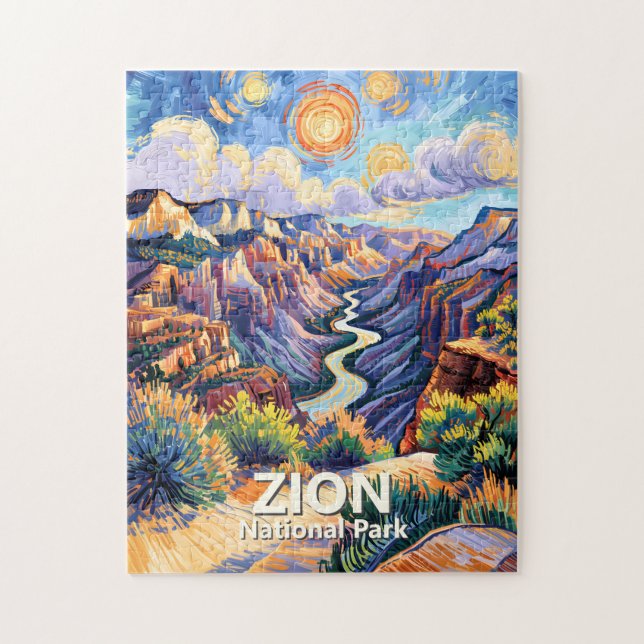 Custom Zion National Park Canyon Sunset Colorful (Vertikal)