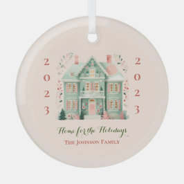 Custom "Zuhause for the Holidays" Ornament Aus Glas