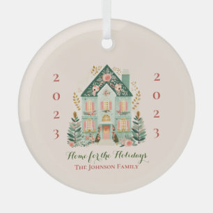 Custom "Zuhause for the Holidays" Ornament Aus Glas