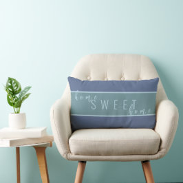 Custom "Zuhause Sweet Zuhause" Blue & Gray Lumbar  Lendenkissen