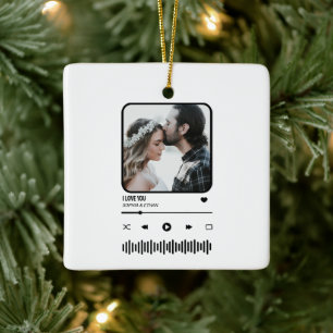 Custome Foto Song Playlist Couple Valentine's Day Keramikornament