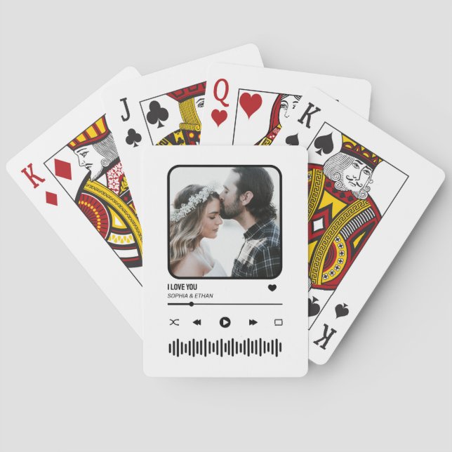 Custome Foto Song Playlist Couple Valentine's Day Spielkarten (Rückseite)
