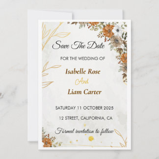 Custome Rustic Boho Fall Enregistrer la carte Date