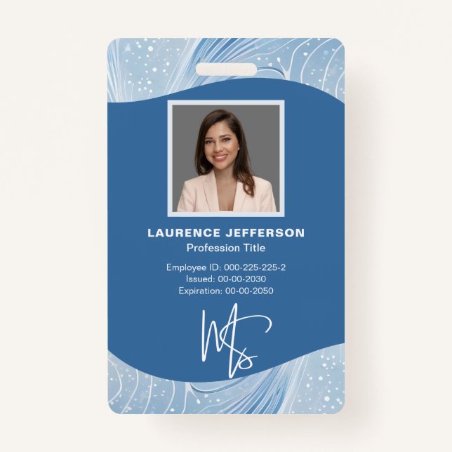 Customer Employee Photo, Qr Code, Logo, Name  Ausweis (Vorderseite)