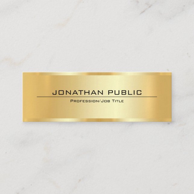 Customer Professional Elegant Faux Gold Template Mini Visitenkarte (Vorderseite)
