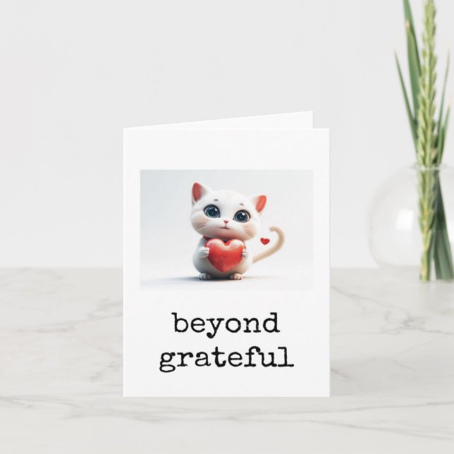 Customer Thank You Card, Appreciation, Cute Cat Karte (Vorderseite)