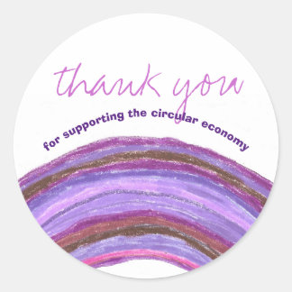 Customer thank you circular economy runder aufkleber