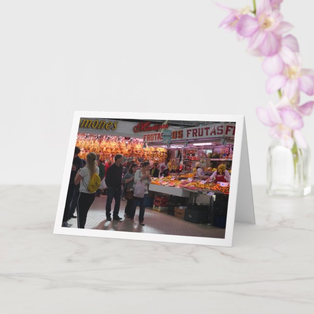 Customers at the Mercado Central, Valencia, Spain Karte (Orchidee)