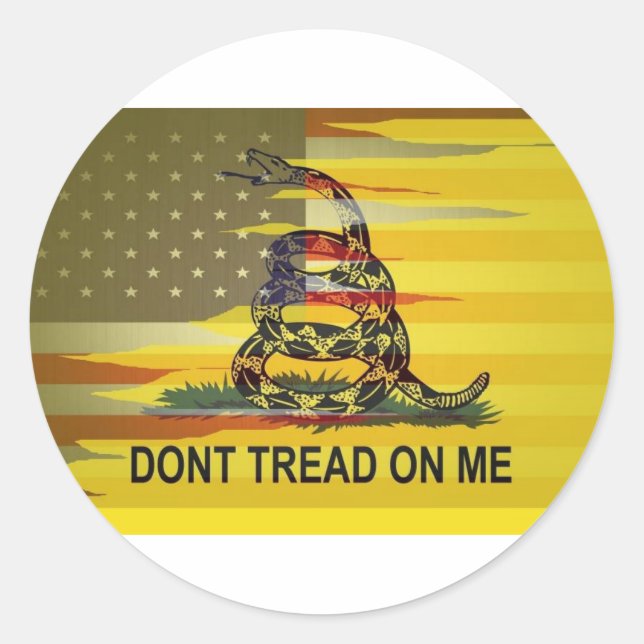 CustomGadsden Runder Aufkleber (Vorderseite)