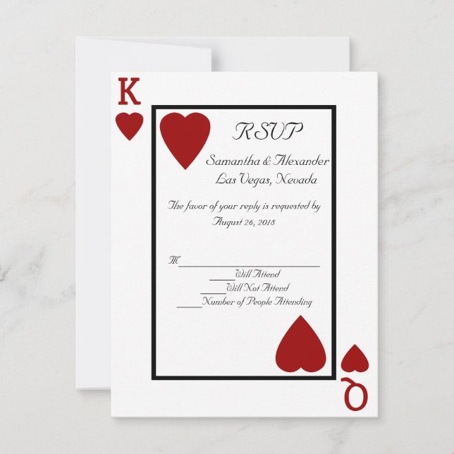 CustomInvites Playing Card King/Queen UAWG RSVP Karte (Vorderseite)