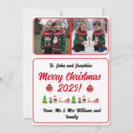 Customisable 2 Photo Traditional Christmas Card