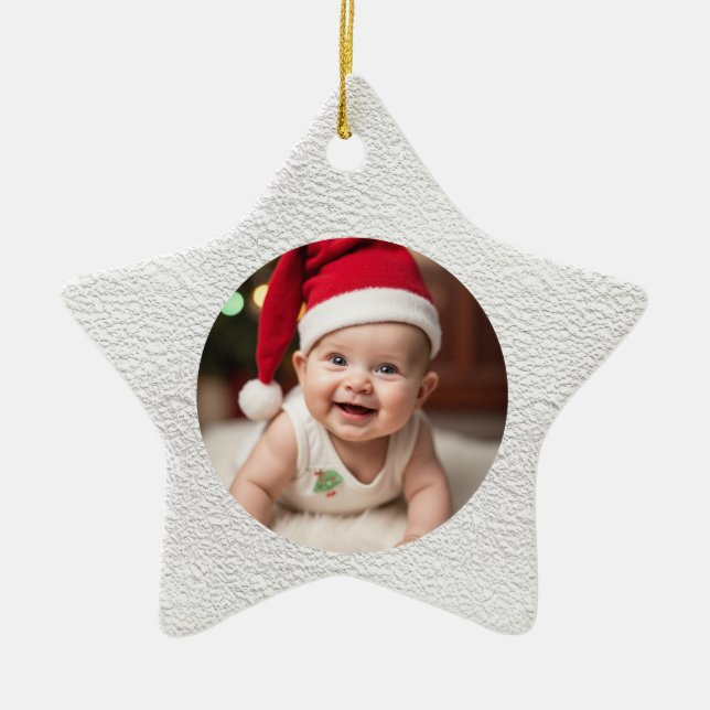 Customisable Baby's First Christmas Star Keramik Ornament (Vorne)