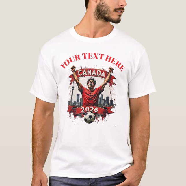 Customisable Canada Soccer Football Team Supporter T-Shirt (Vorderseite)
