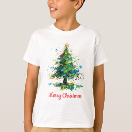 Customisable Christmas Tree Oil Painting Child's T-Shirt