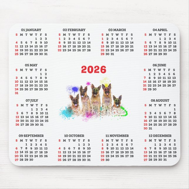 Customisable Cute Labrador Puppies Calendar  Mousepad (Vorne)