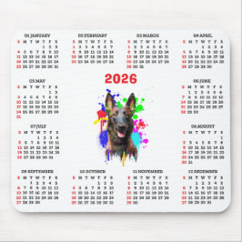 Customisable Cute Malinois Dog Calendar Mousepad