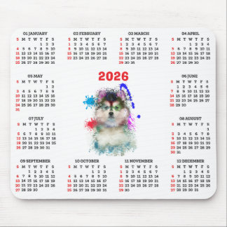 Customisable Cute Pomsky Dog Calendar Mousepad