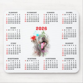 Customisable Cute Weimaraner Dog Calendar  Mousepad