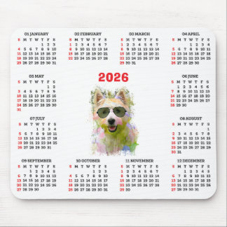 Customisable Cute Westie Dog Calendar Mousepad